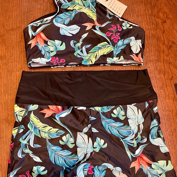 Swimsuit Racerback and Boy Short Bikini - Picture 2 of 9